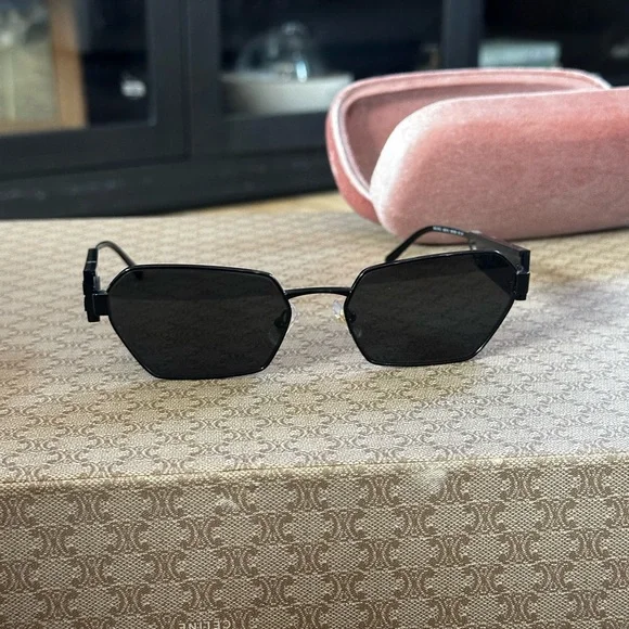Miu Miu Black Geometric Sunglasses